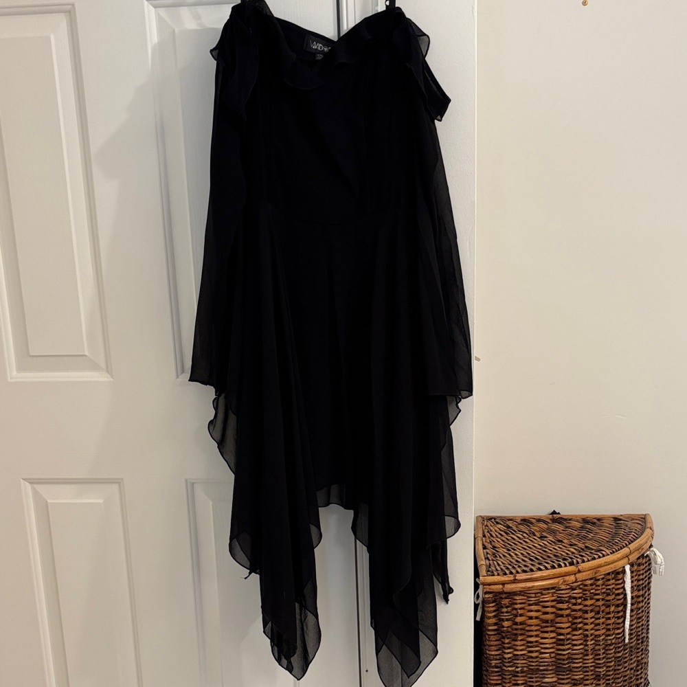 Dolls Kill Widow Black Asymmetrical Dress